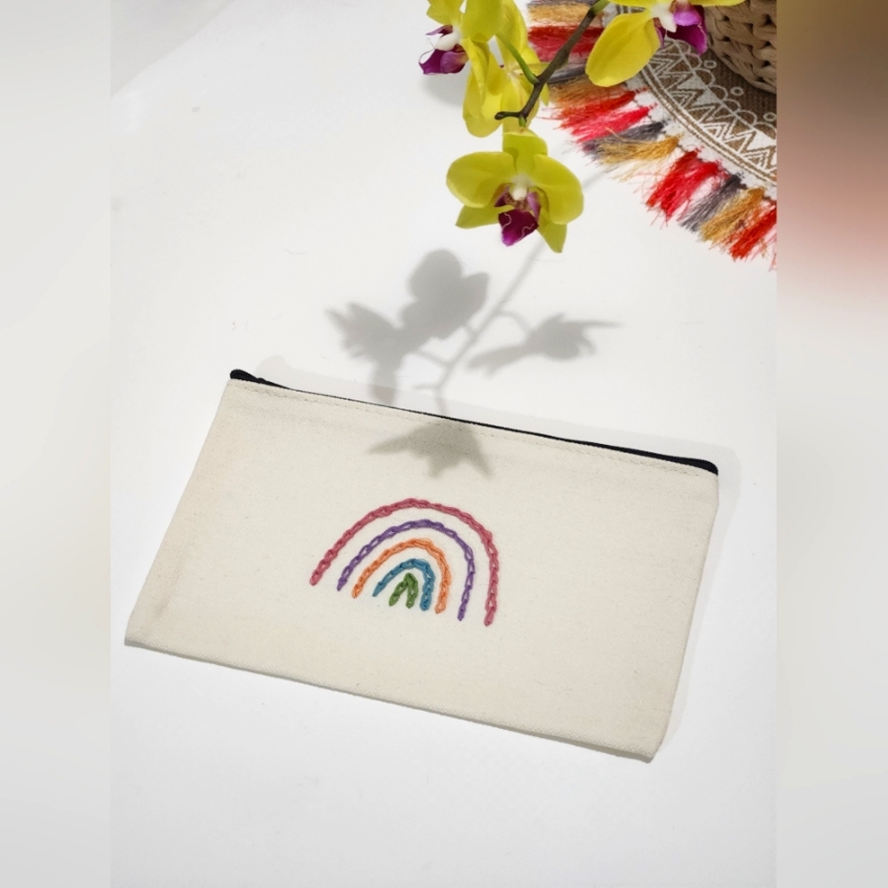 Hand embroidered pouch